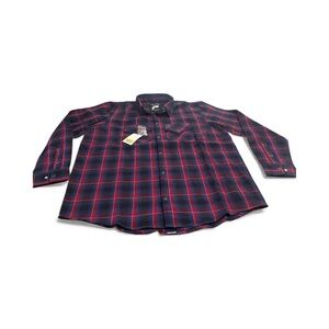 High Road Flannel Co 3XL Plaid Snap Western‎ Shirt NWT Red Blue Christmas casual